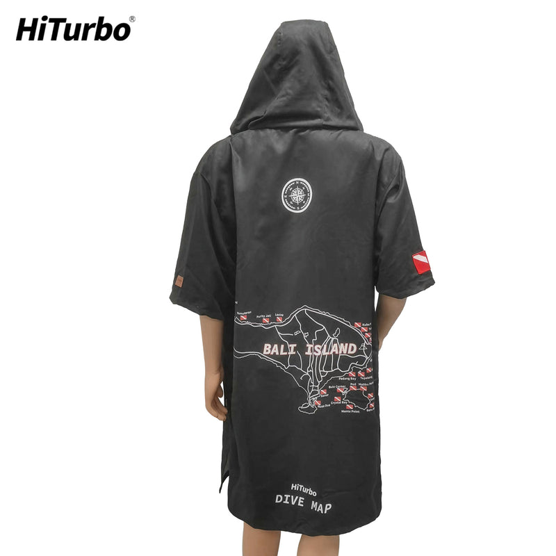 【 Bali island】HiTurbo Dive maps microfiber zipperd robe